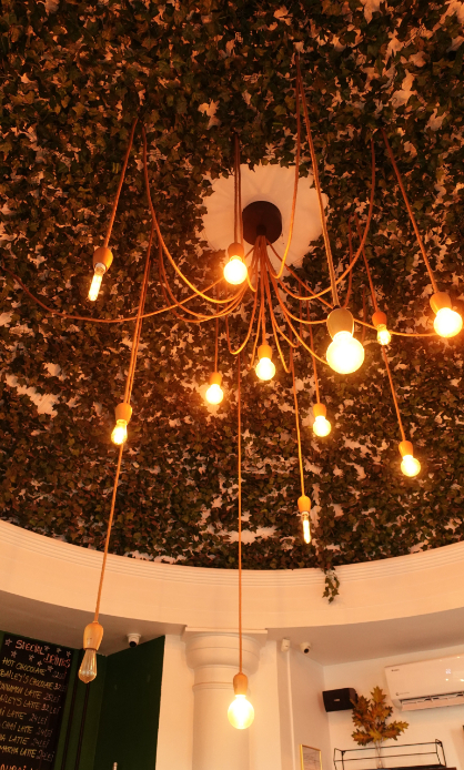 Green Caffe interior lighting
