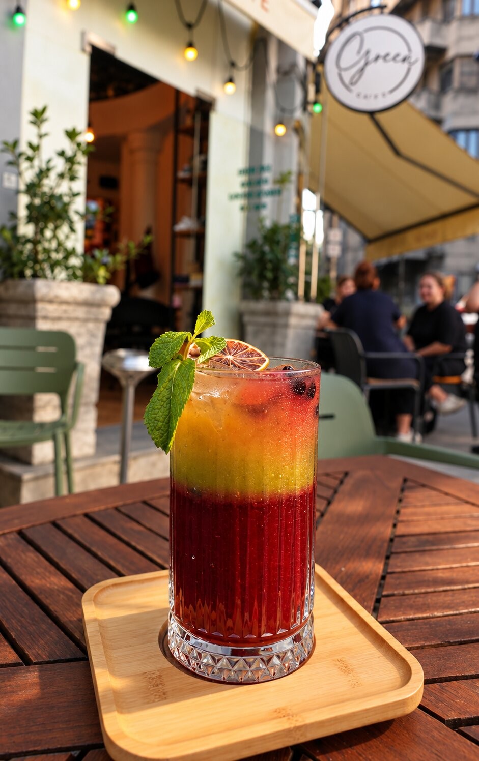 Lemonade with citrus and mint at Green Caffe
